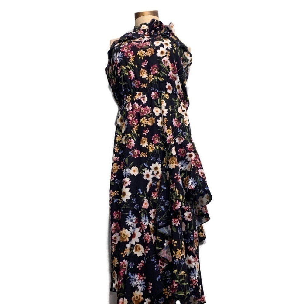 Parker High Neck Asymmetrical Maxi Dress - Picture 2 of 6
